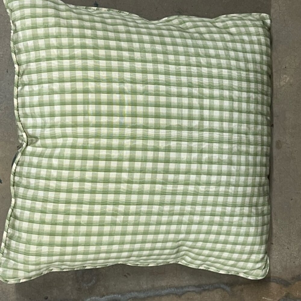 Elegant Green Plaid Accent Pillow